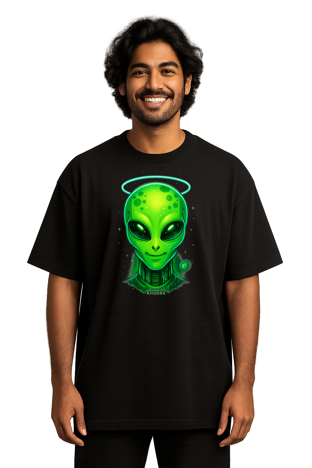 KHOORK – Neon Alien Circuitry Tee (Oversized)