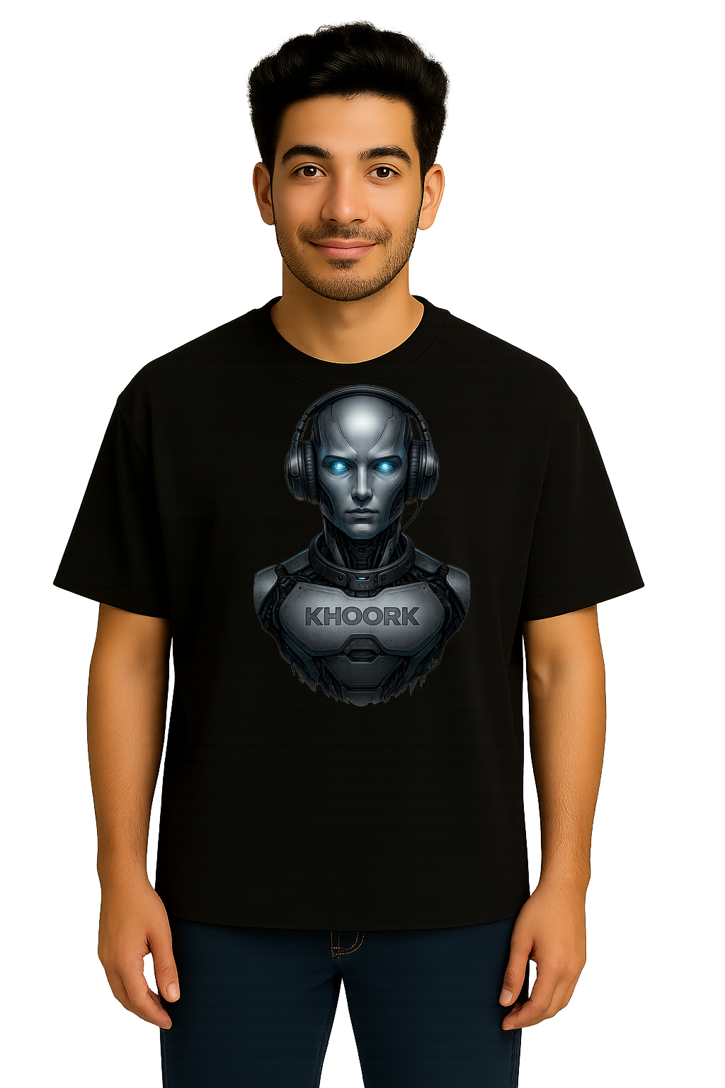 KHOORK – Robot Chest Logo Tee (Oversized)