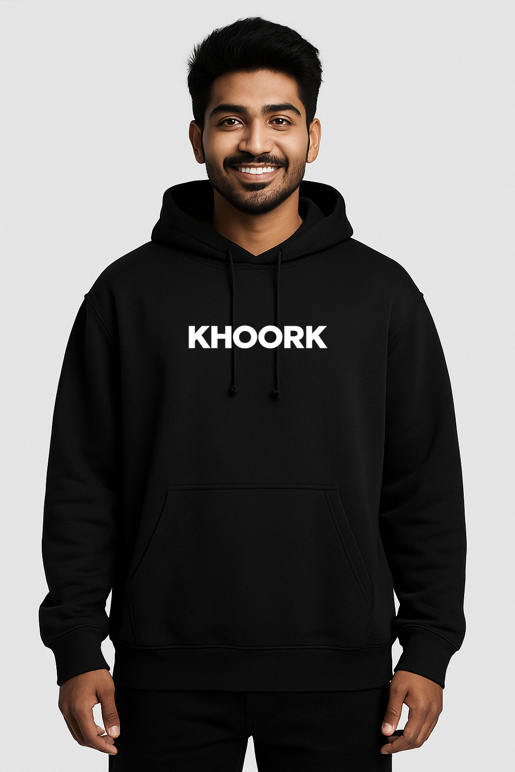 KHOORK – Oversized Hoodie (Front Logo + Back Graphic)