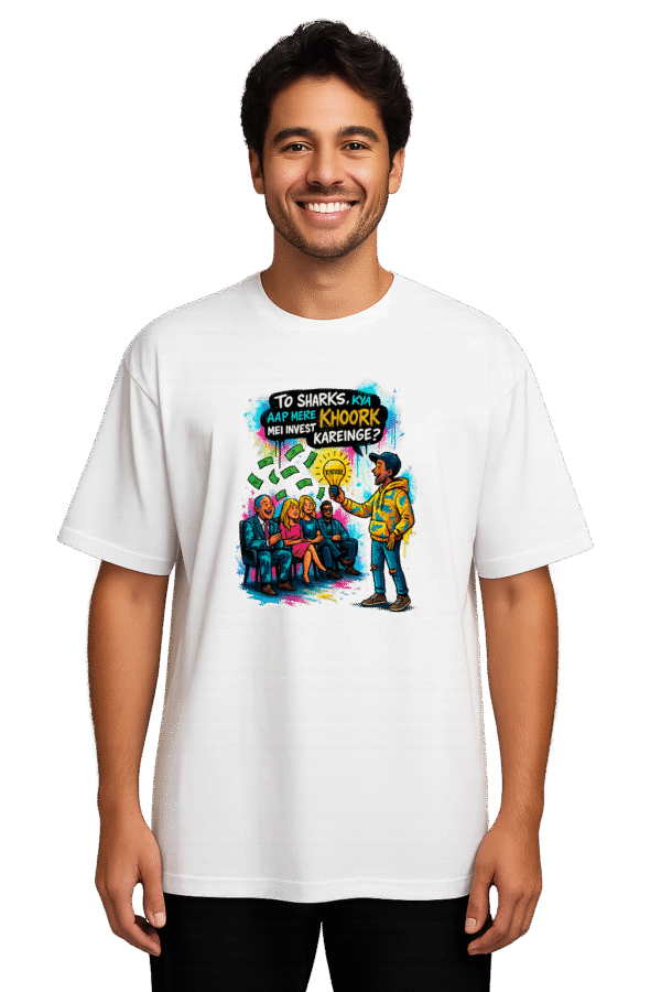 Shark Tank Hindi Pitch – Oversized Men T‑Shirt - Image 2