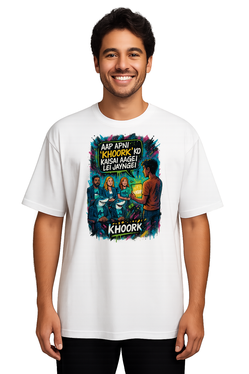 Shark Tank Hindi Q&A – Oversized Men T‑Shirt - Image 2