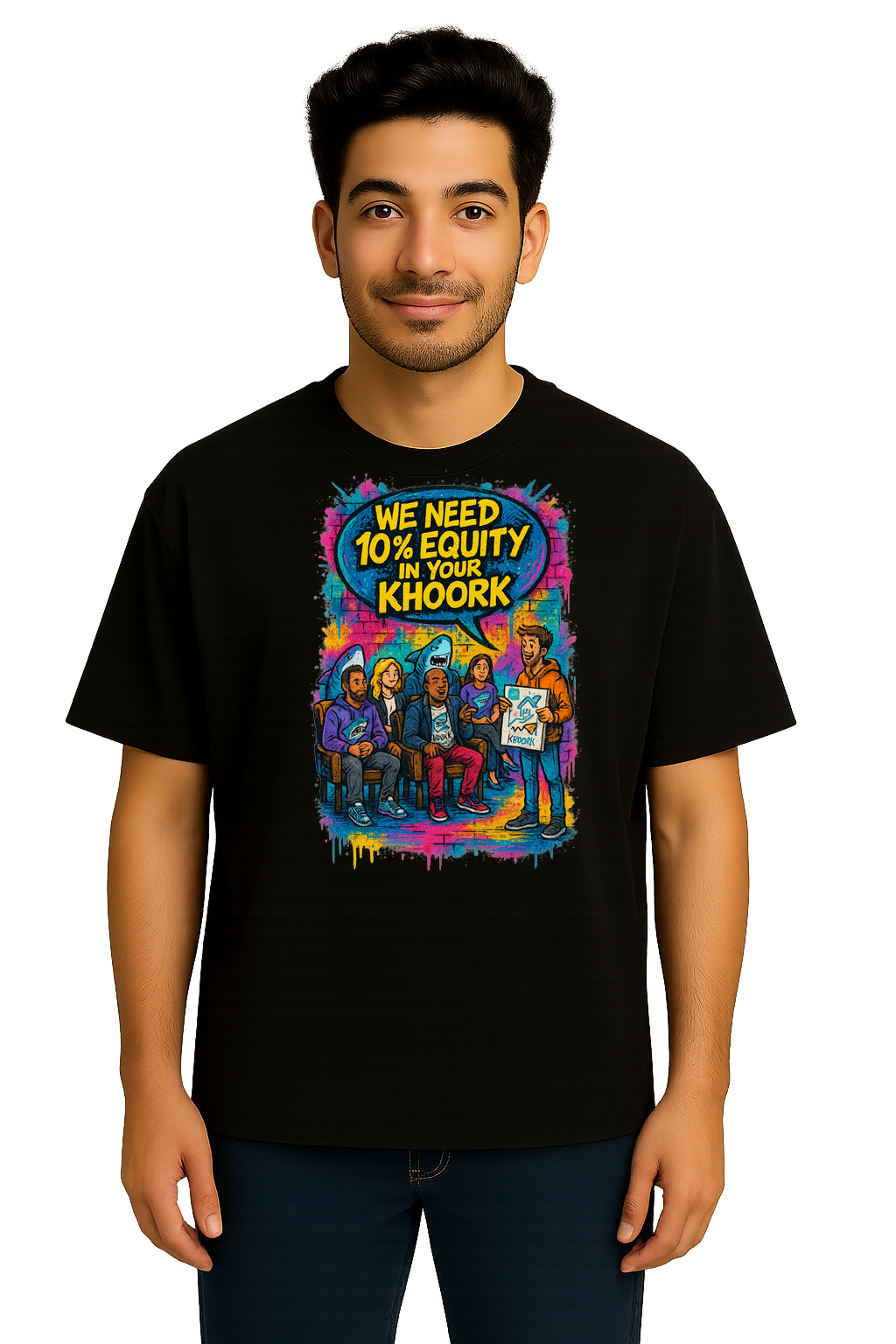 Shark Tank 10% Equity – Oversized Men T‑Shirt