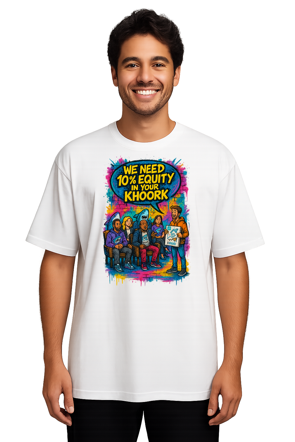 Shark Tank 10% Equity – Oversized Men T‑Shirt - Image 2