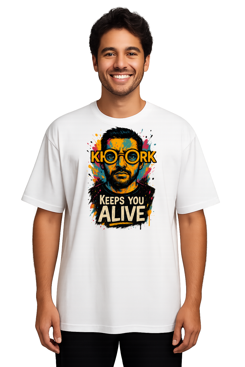 Sunglasses Portrait – Keeps You Alive (Men) – Oversized Men T‑Shirt - Image 2