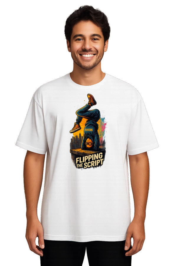 Urban Headstand – Flipping the Script – Oversized Men T‑Shirt - Image 2