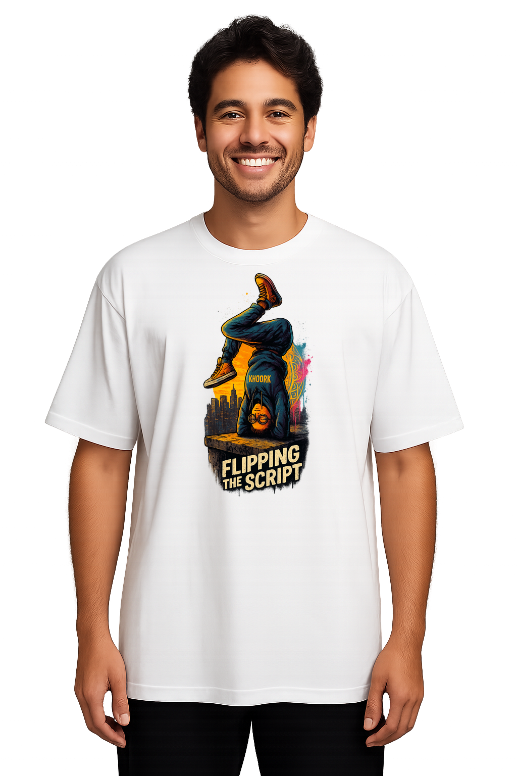 Urban Headstand – Flipping the Script – Oversized Men T‑Shirt - Image 2