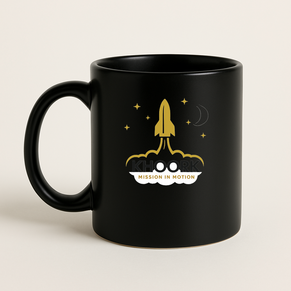 KHOORK Metallic Rocket – Black Standard Ceramic Mug