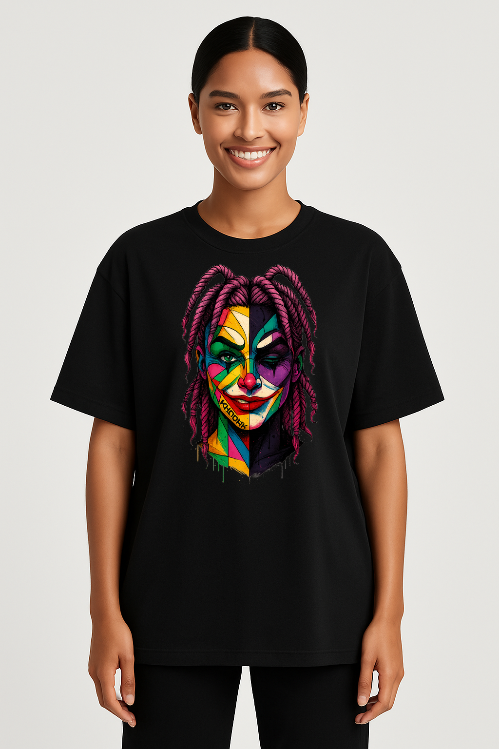 Women Oversized T-Shirt – Black, White