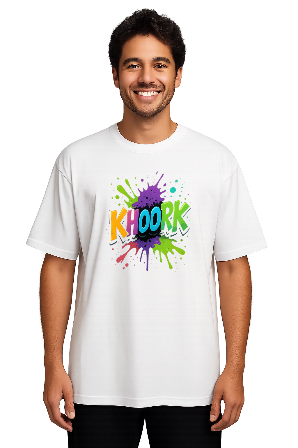 Men Oversized T‑Shirt – Graffiti Comic Fusion KHOORK