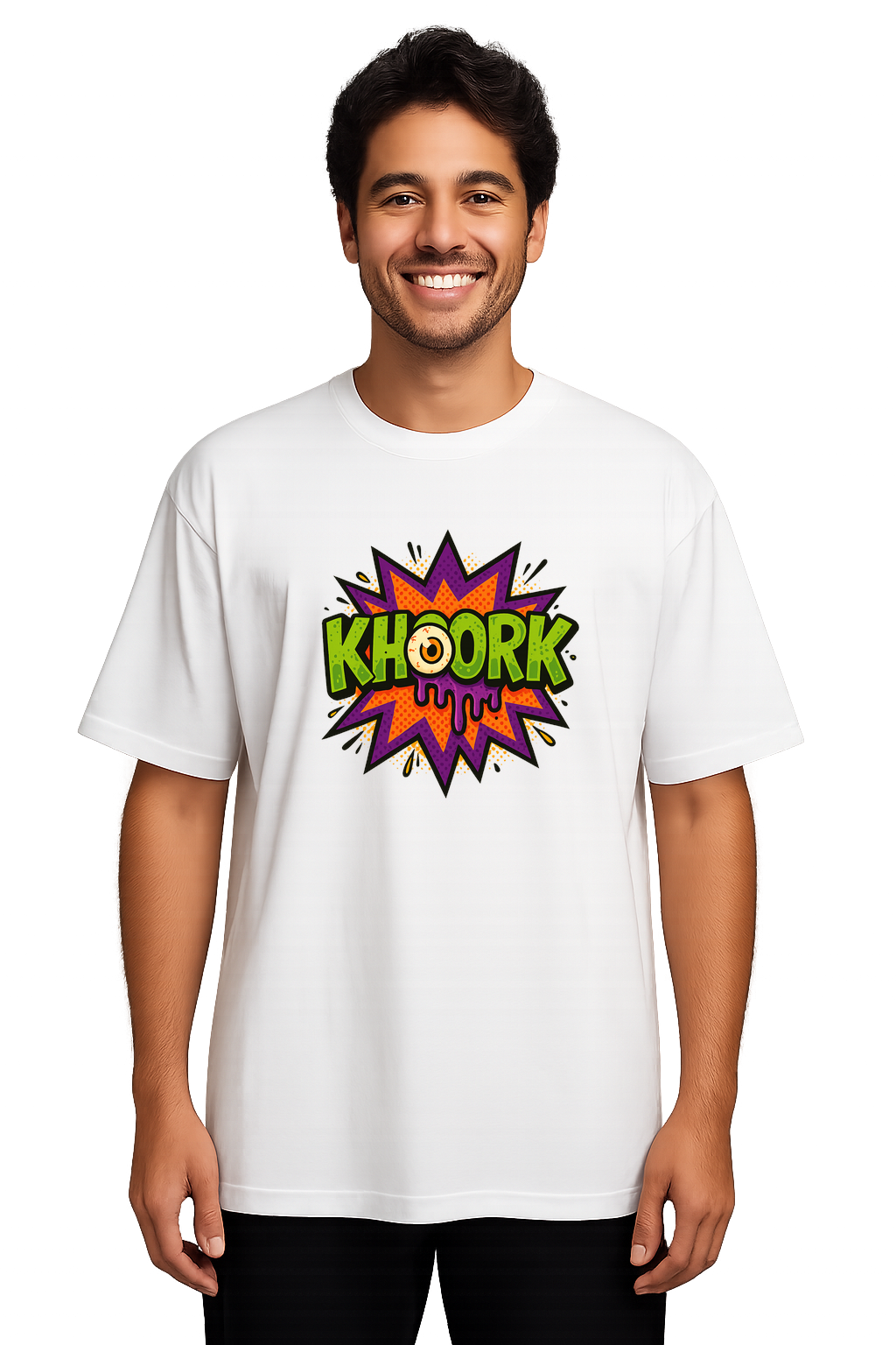 Men Oversized T‑Shirt – Monster Mash Comic KHOORK