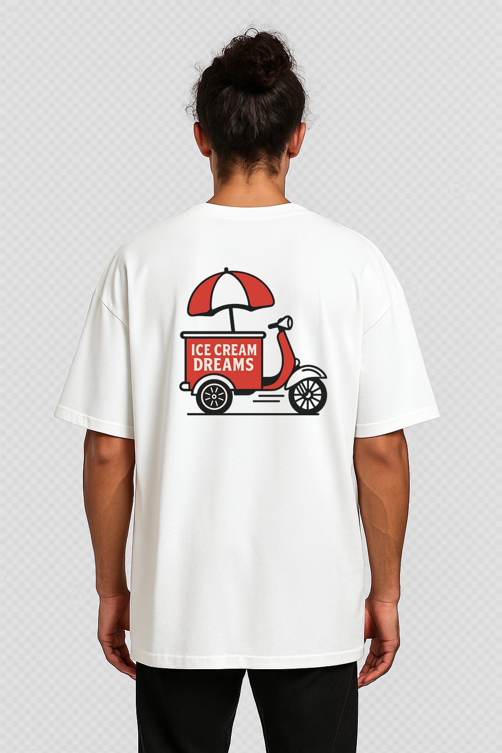Kwality Walls Cart – Men Oversized T-Shirt (White)