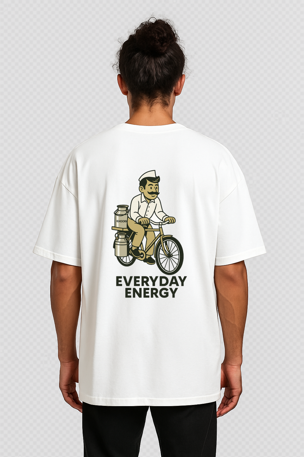 Cycle Milkman – Men Oversized T-Shirt (White)