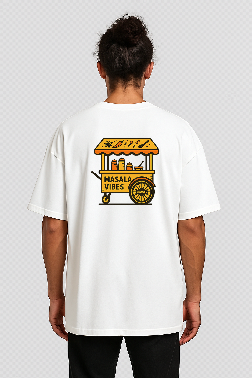 Chaat Thela – Men Oversized T-Shirt (White)