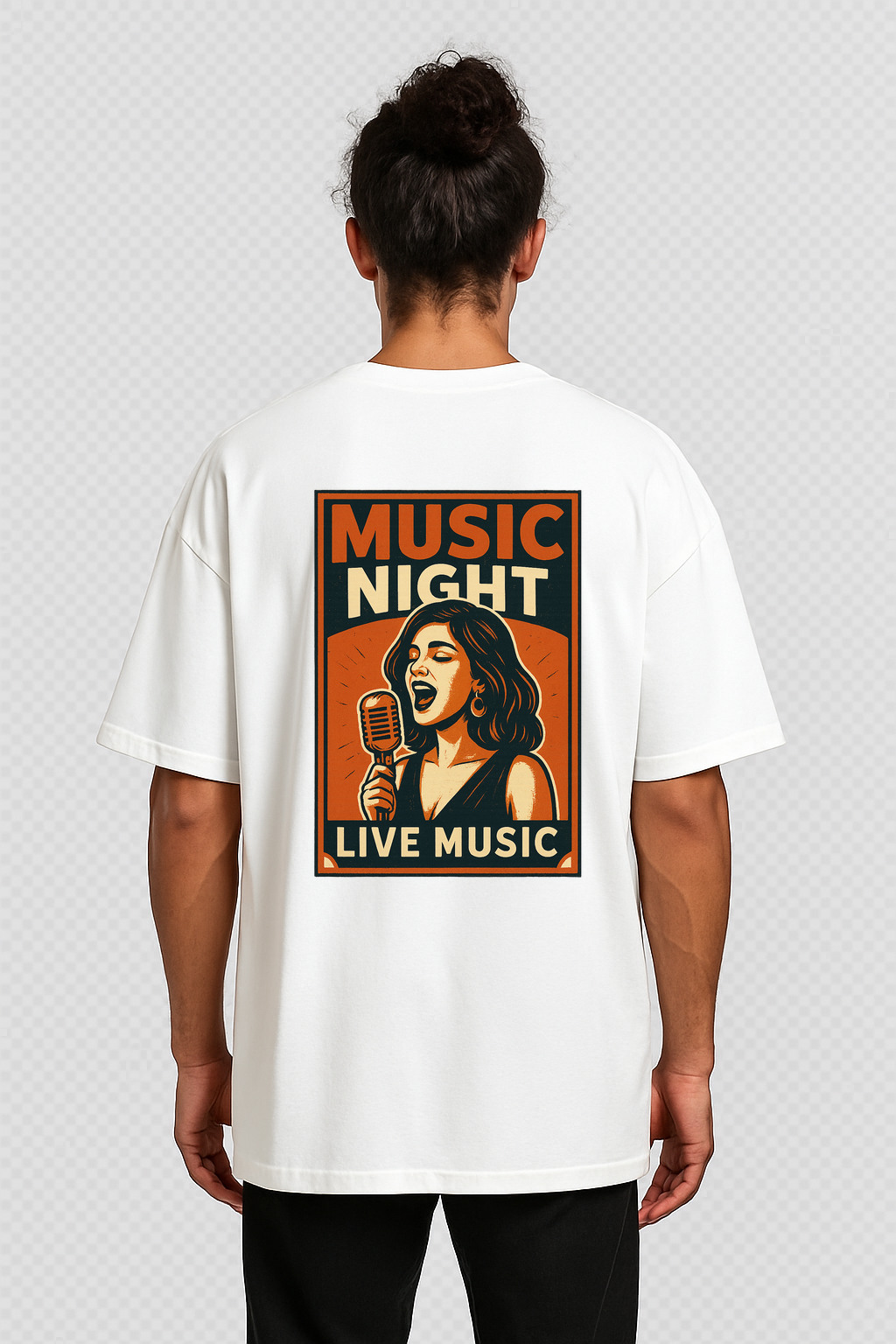 Bollywood Poster – Men Oversized T-Shirt (White)