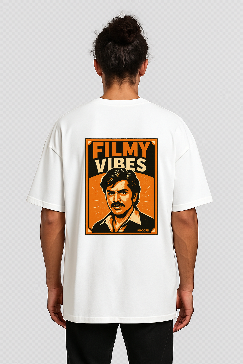 Bollywood Poster – Men Oversized T-Shirt (White)
