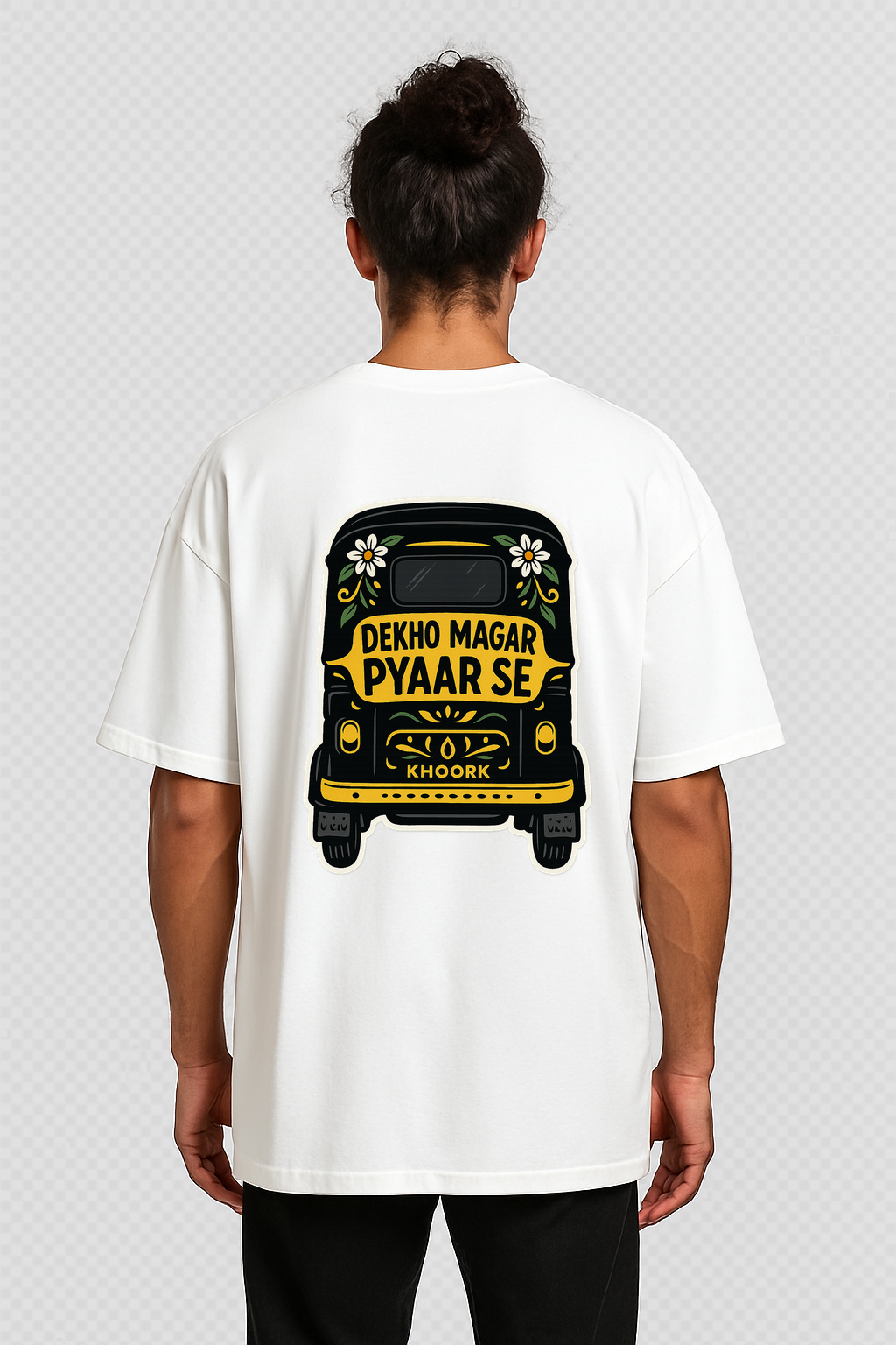 Rickshaw Poetry – Men Oversized T-Shirt (White)