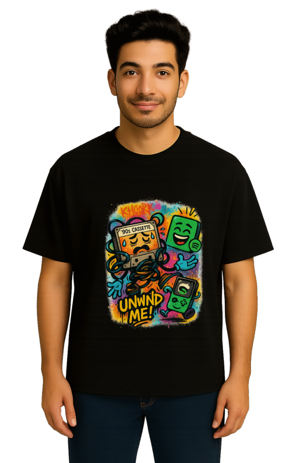 Cassette Unwound – Men Oversized T-Shirt