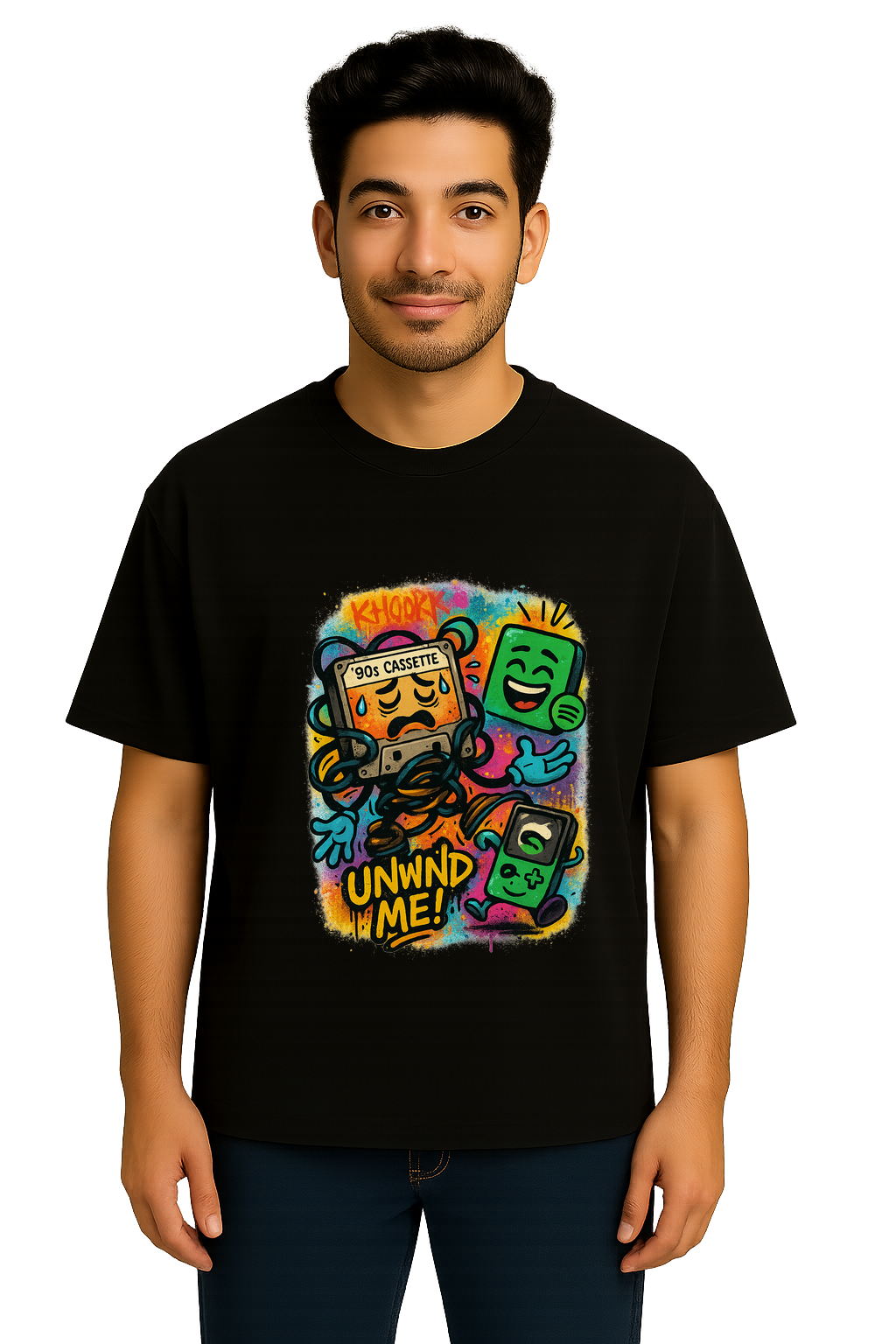 Cassette Unwound – Men Oversized T-Shirt