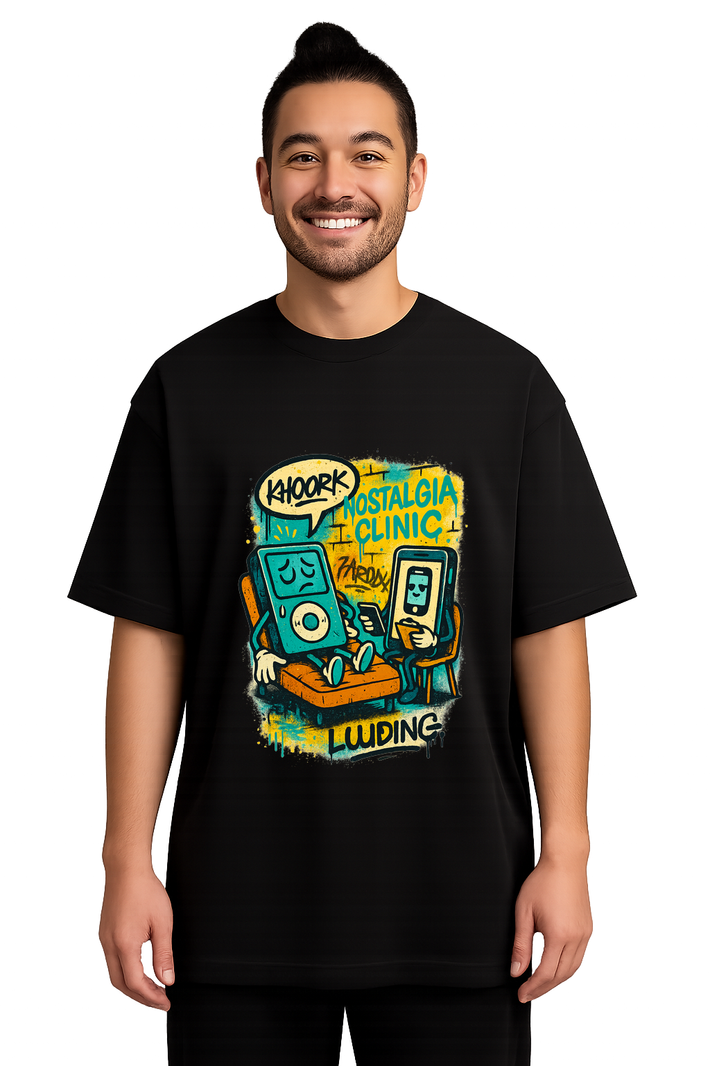 iPod in Therapy – Men Oversized T-Shirt