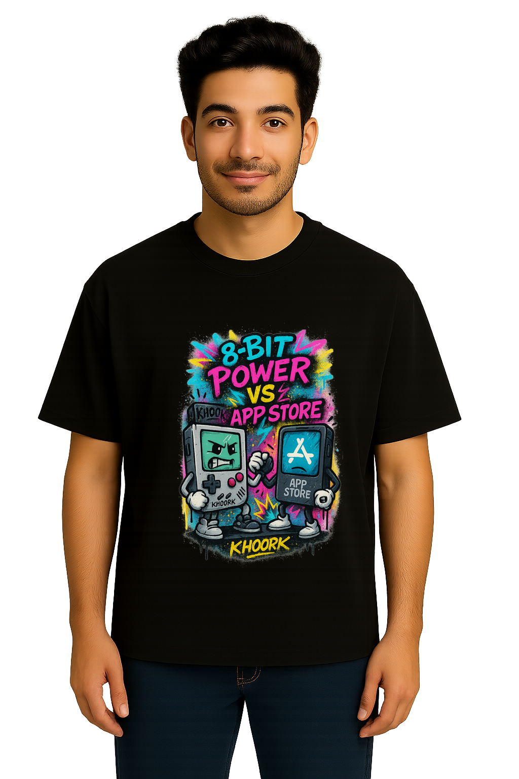 Gameboy vs Smartphone – Men Oversized T-Shirt
