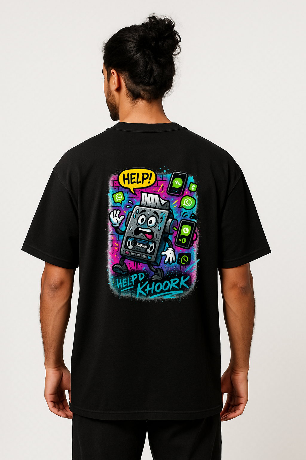 Answering Machine’s Last Call – Men Oversized T‑Shirt