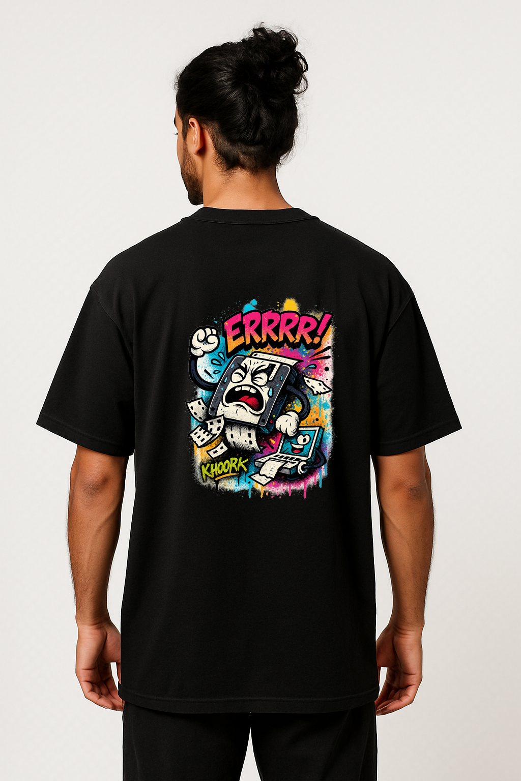 Dot Matrix Printer Rage – Men Oversized T‑Shirt