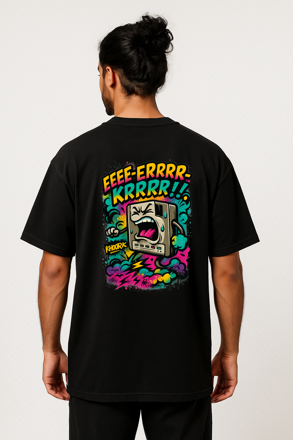 Dial-up Modem Scream – Men Oversized T‑Shirt