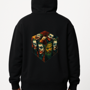 Men Oversized Hoodie – Joker Rubik’s Cube (Back Print)