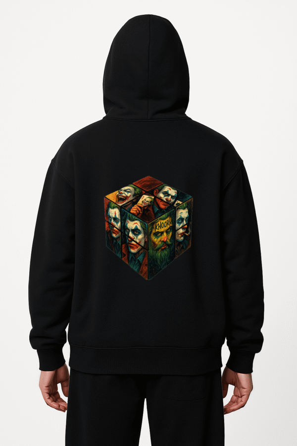 Men Oversized Hoodie – Joker Rubik’s Cube (Back Print)