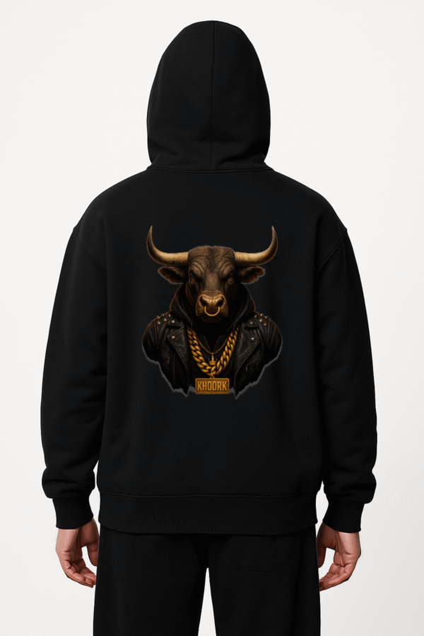 Men Hoodie – Oversized – Black – Bull Streetwear