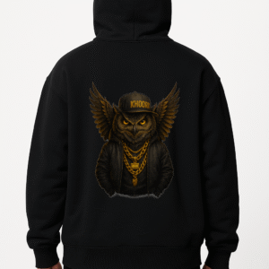 Men Hoodie – Oversized – Black – Eagle Streetwear
