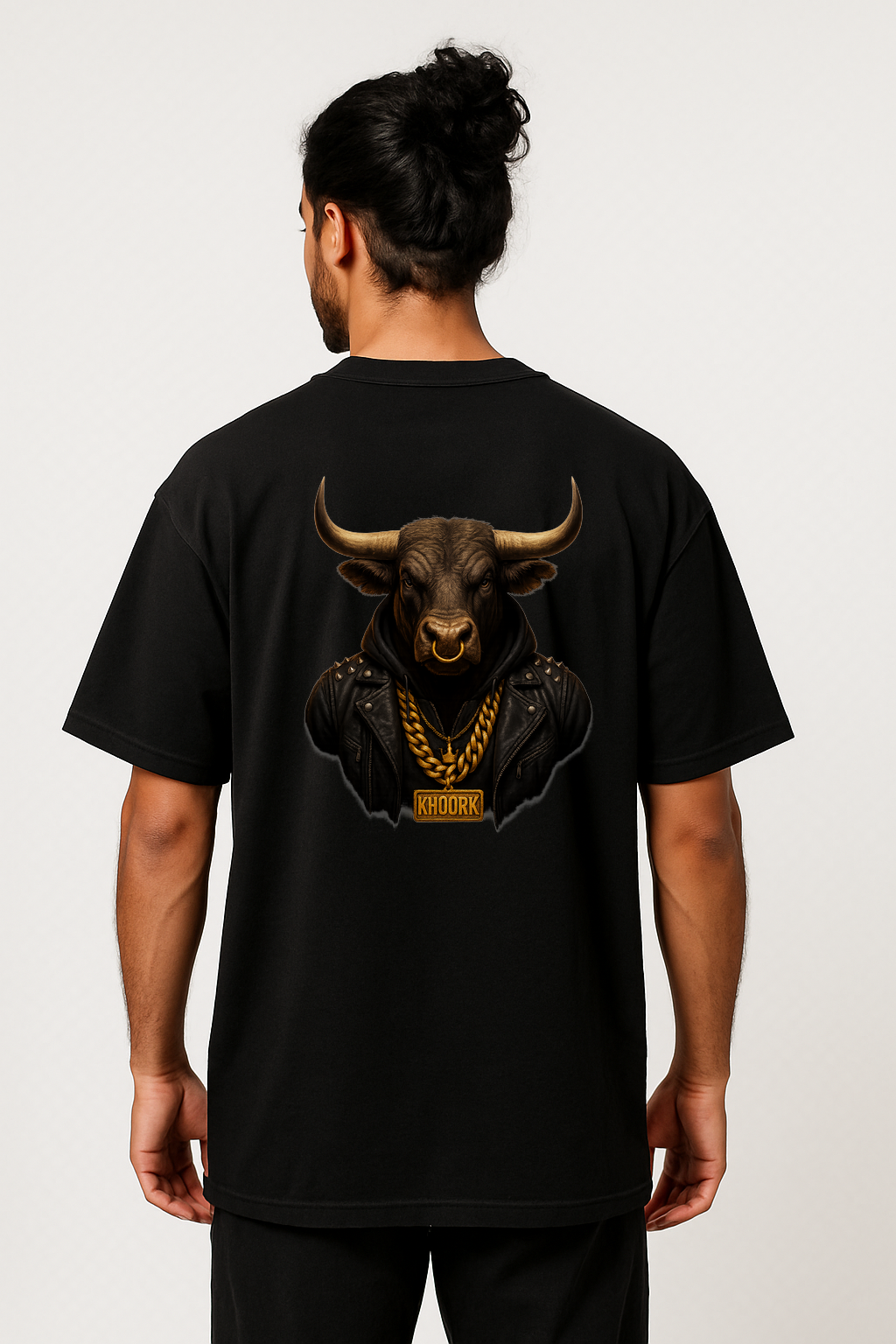 Bull Streetwear – Men Oversized T-Shirt (Black)