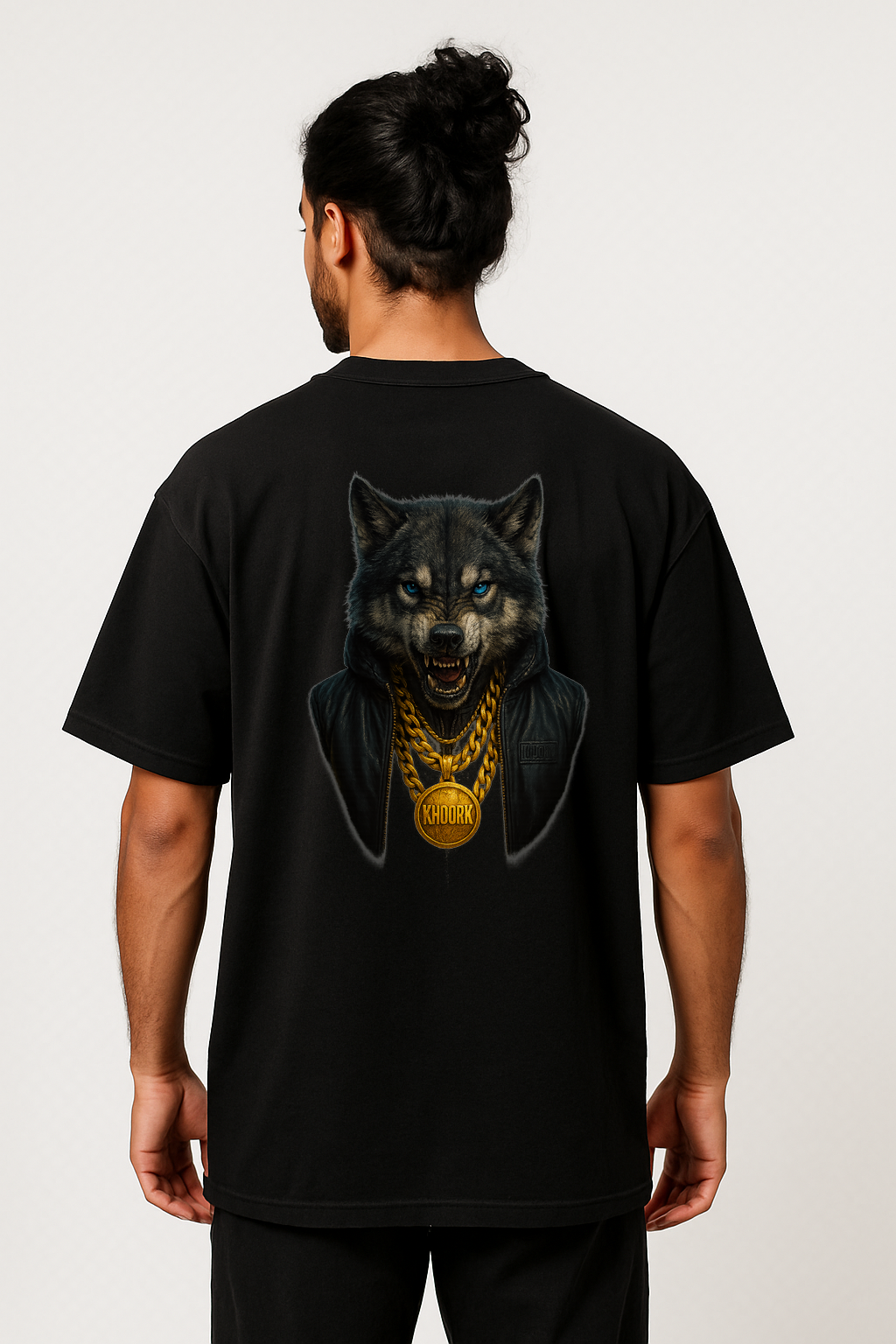 Wolf Streetwear – Men Oversized T-Shirt (Black)
