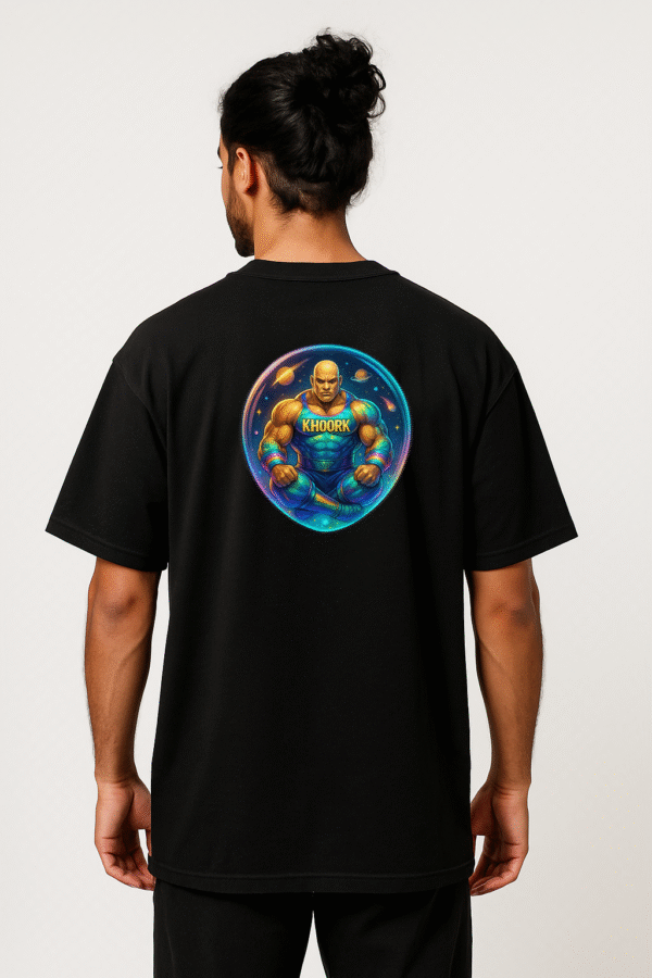 Cosmic Wrestler Orb – Men Oversized T-Shirt (Black)