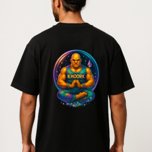 Neon Monk Orb – Men Oversized T-Shirt (Black)