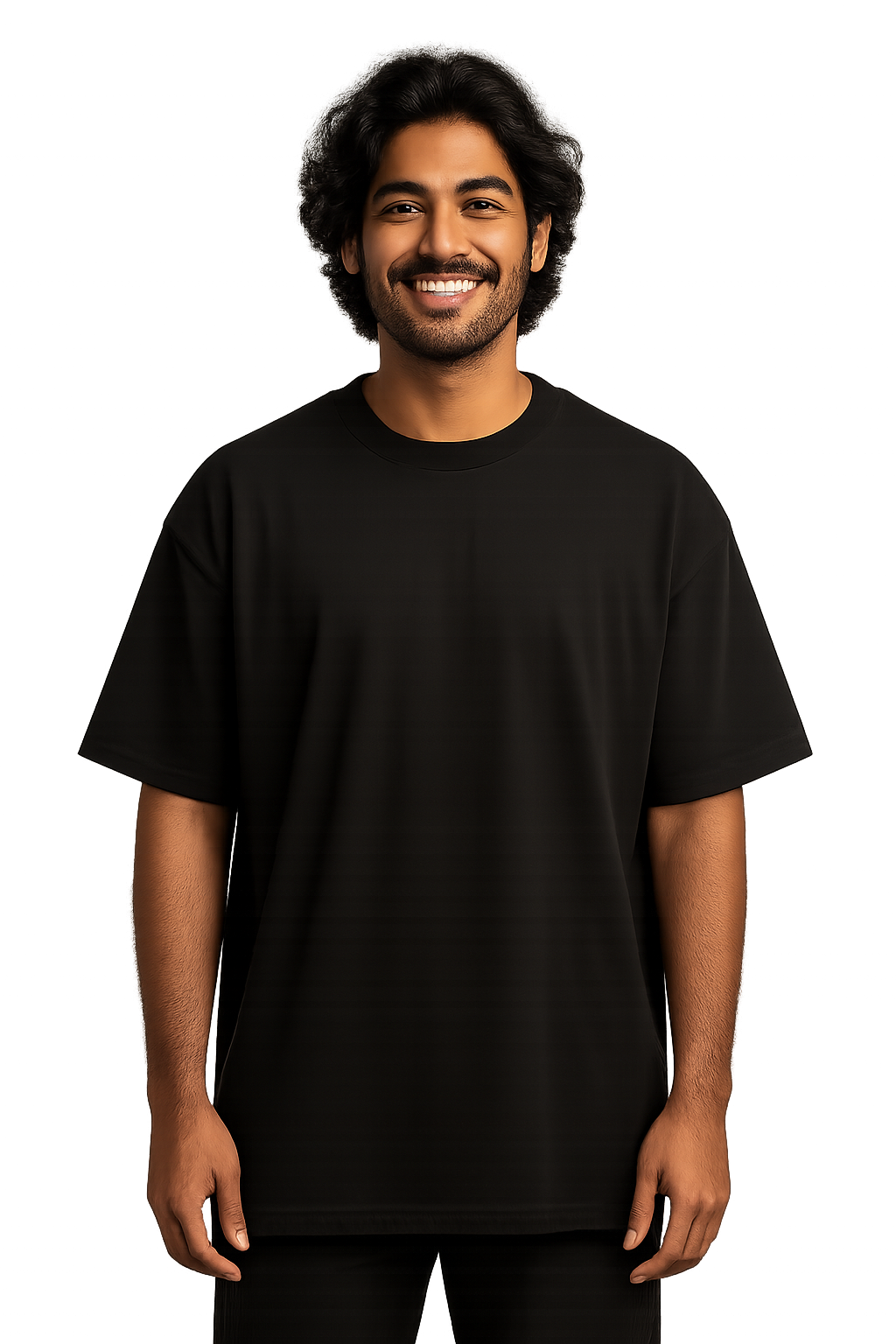 Neon Monk Orb – Men Oversized T-Shirt (Black) - Image 2