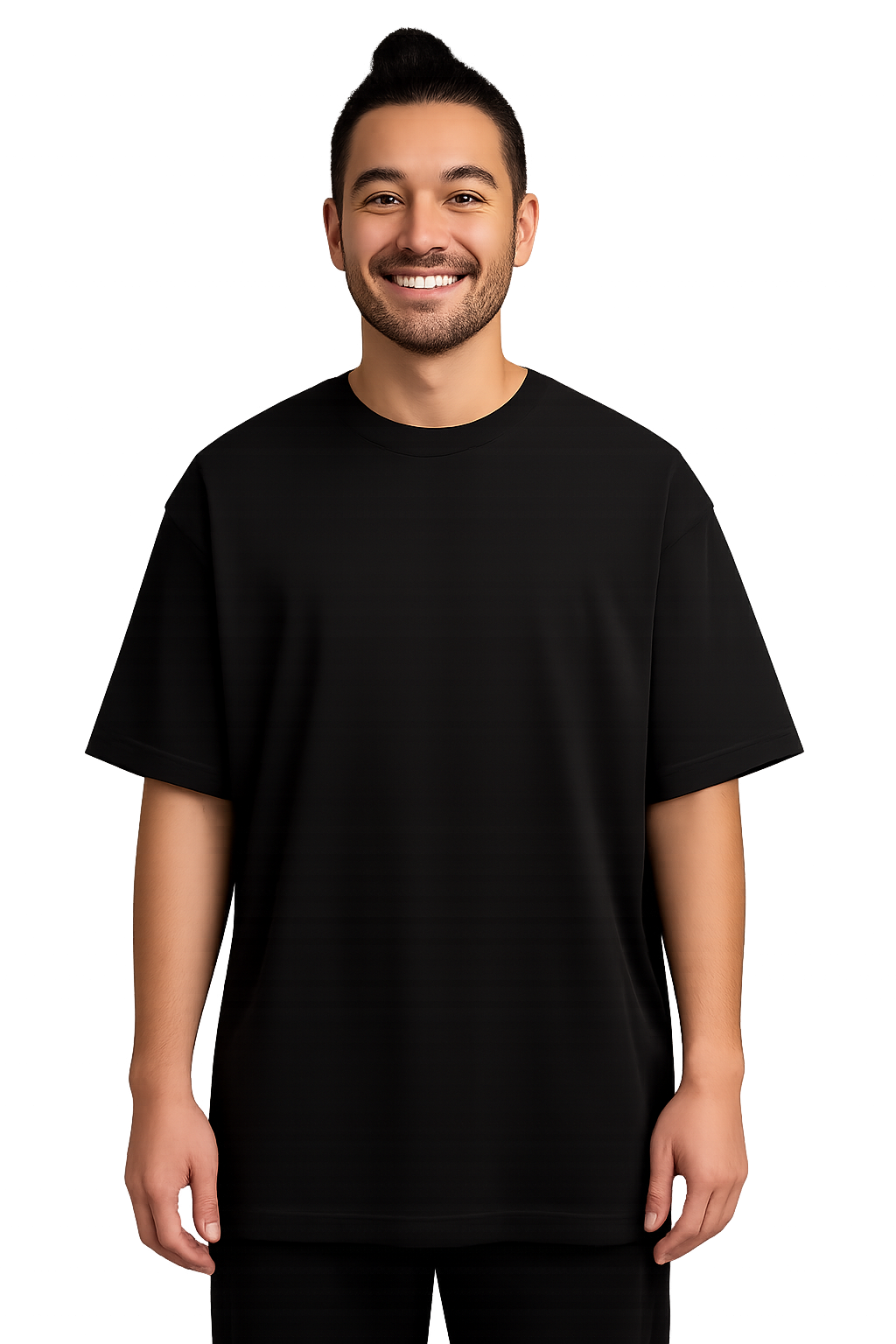 Fire Djinn Orb – Men Oversized T-Shirt (Black) - Image 2