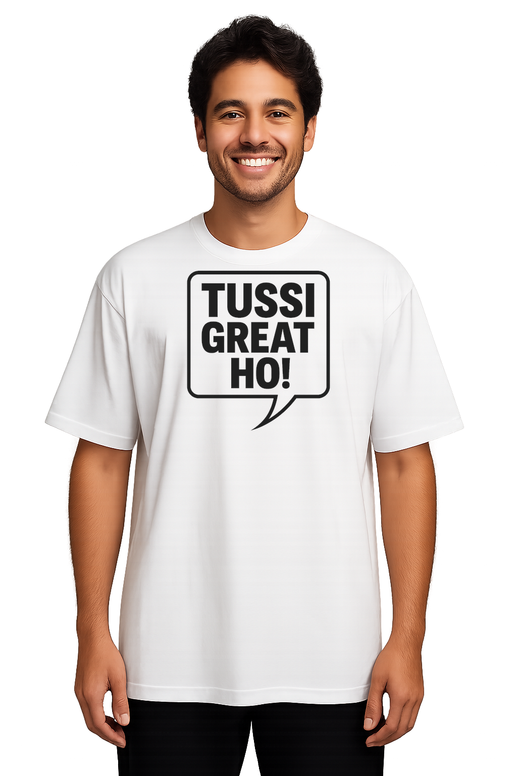 Men Oversized T-Shirt – Tussi Great Meme (White)