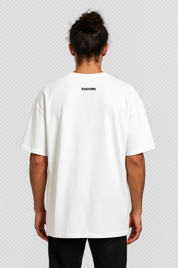Men Oversized T-Shirt – Oye Hero Bubble (White) - Image 2