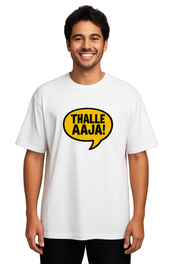 Men Oversized T-Shirt – Thalle Aaja Bubble (White)
