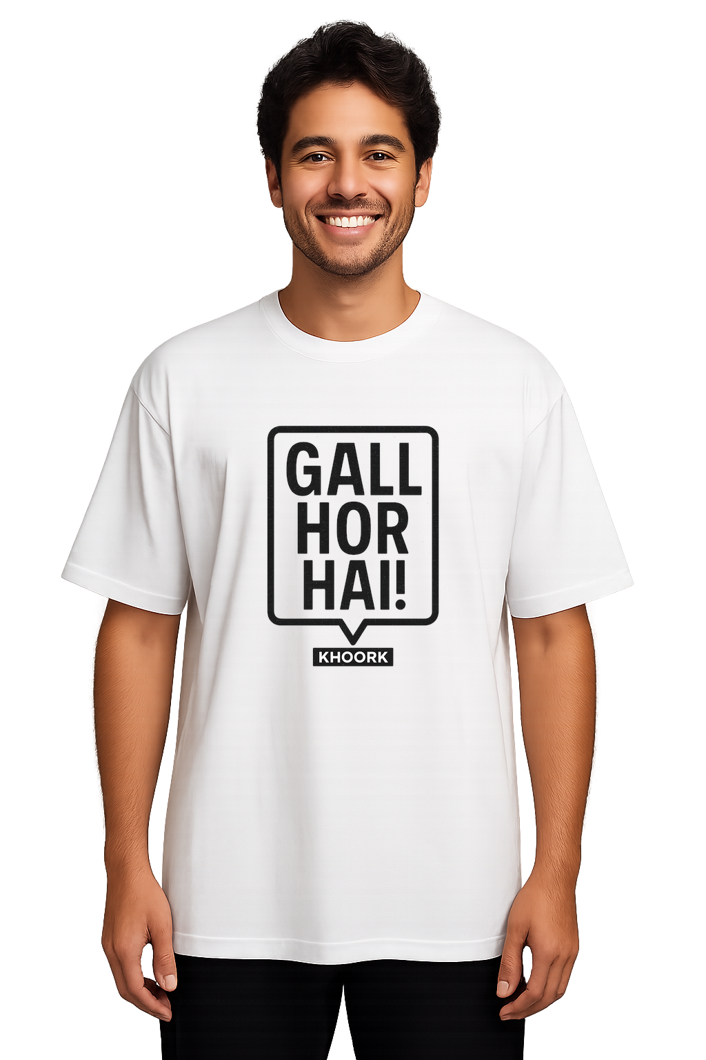 Men Oversized T-Shirt – Gall Hor Meme (White)