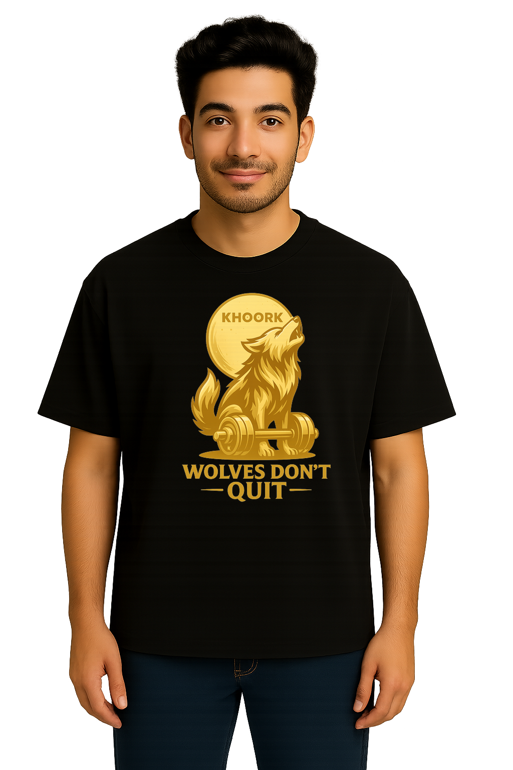 Wolf Howl Strength – Gym Oversized Tee