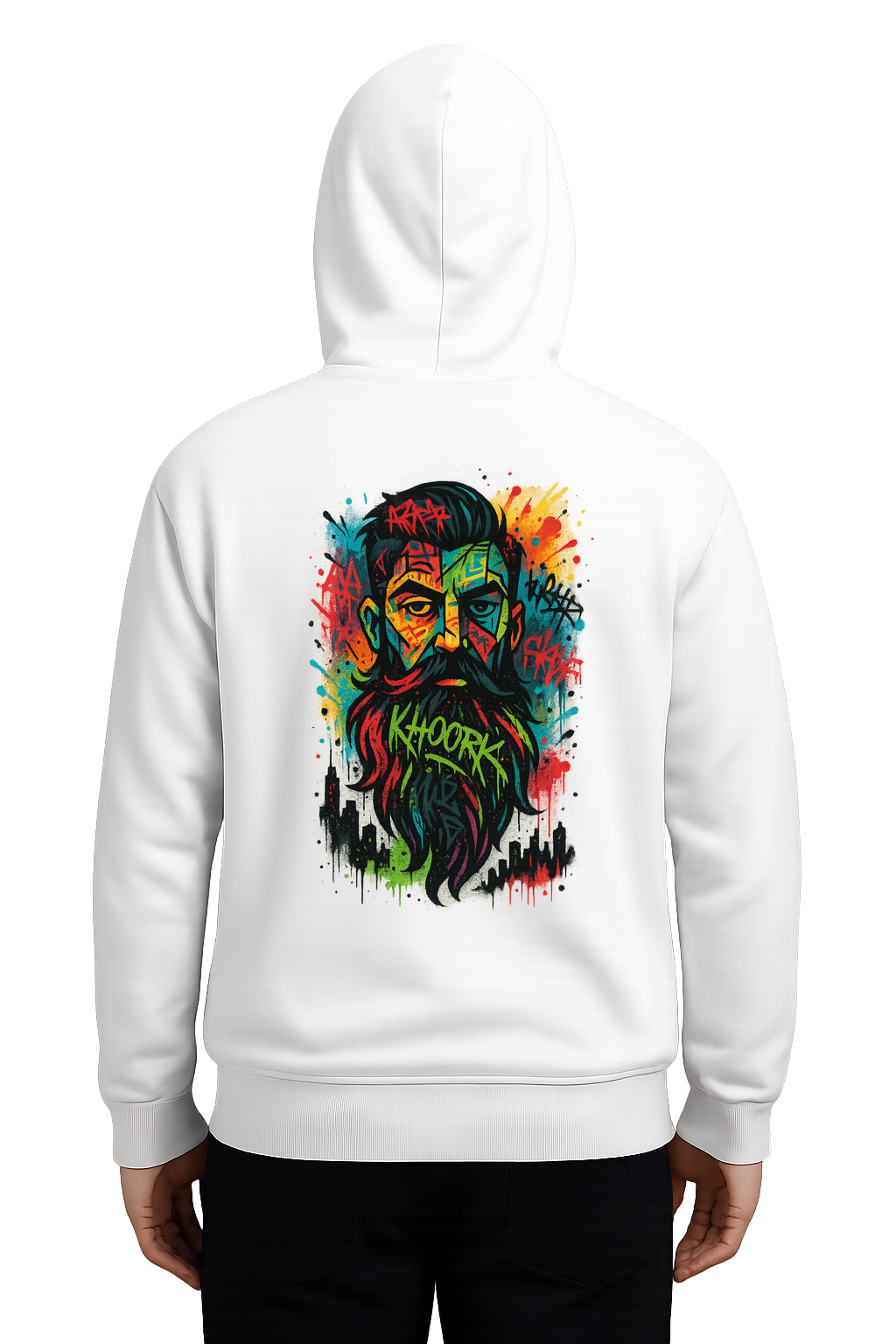 Abstract Bearded Flow Hoodie