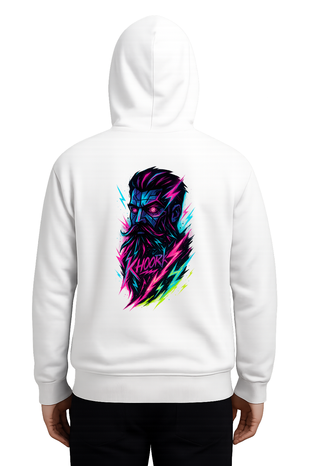 Neon Beard Glitch Hoodie