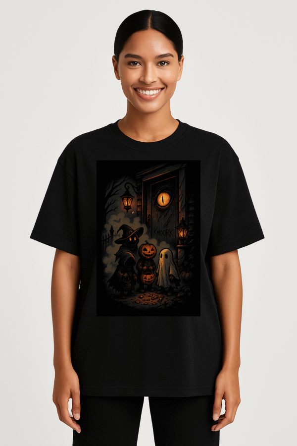 Trick-or-Treat Suspense at Haunted Door