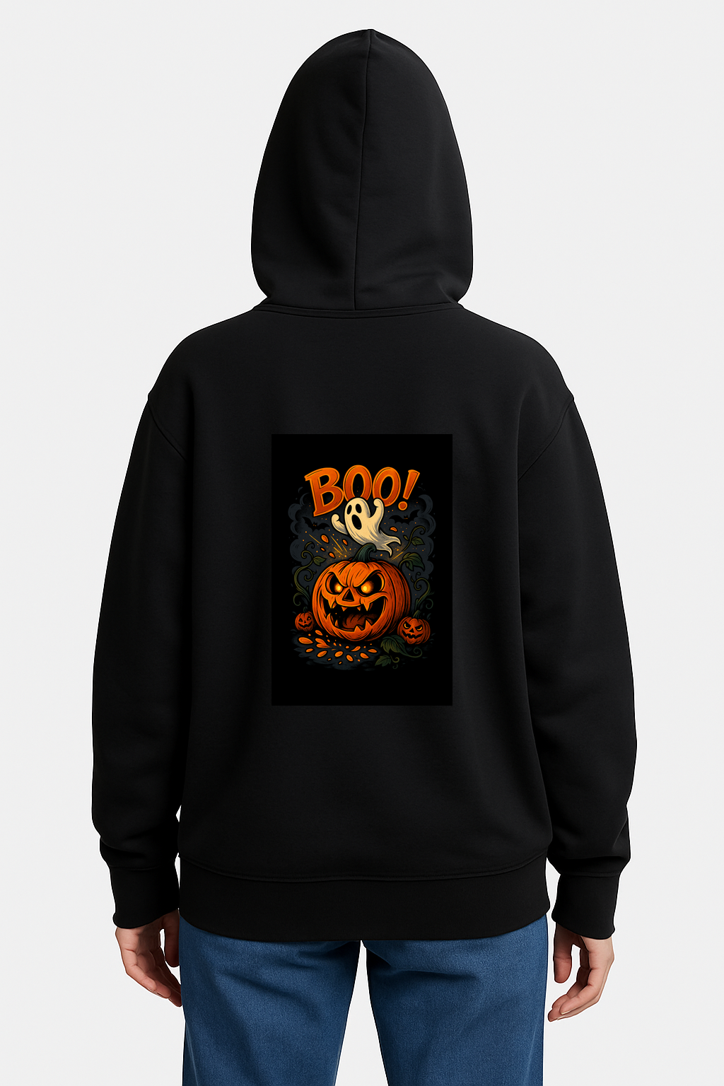 Hoodie – Pumpkin & BOO Burst Scene - Image 2