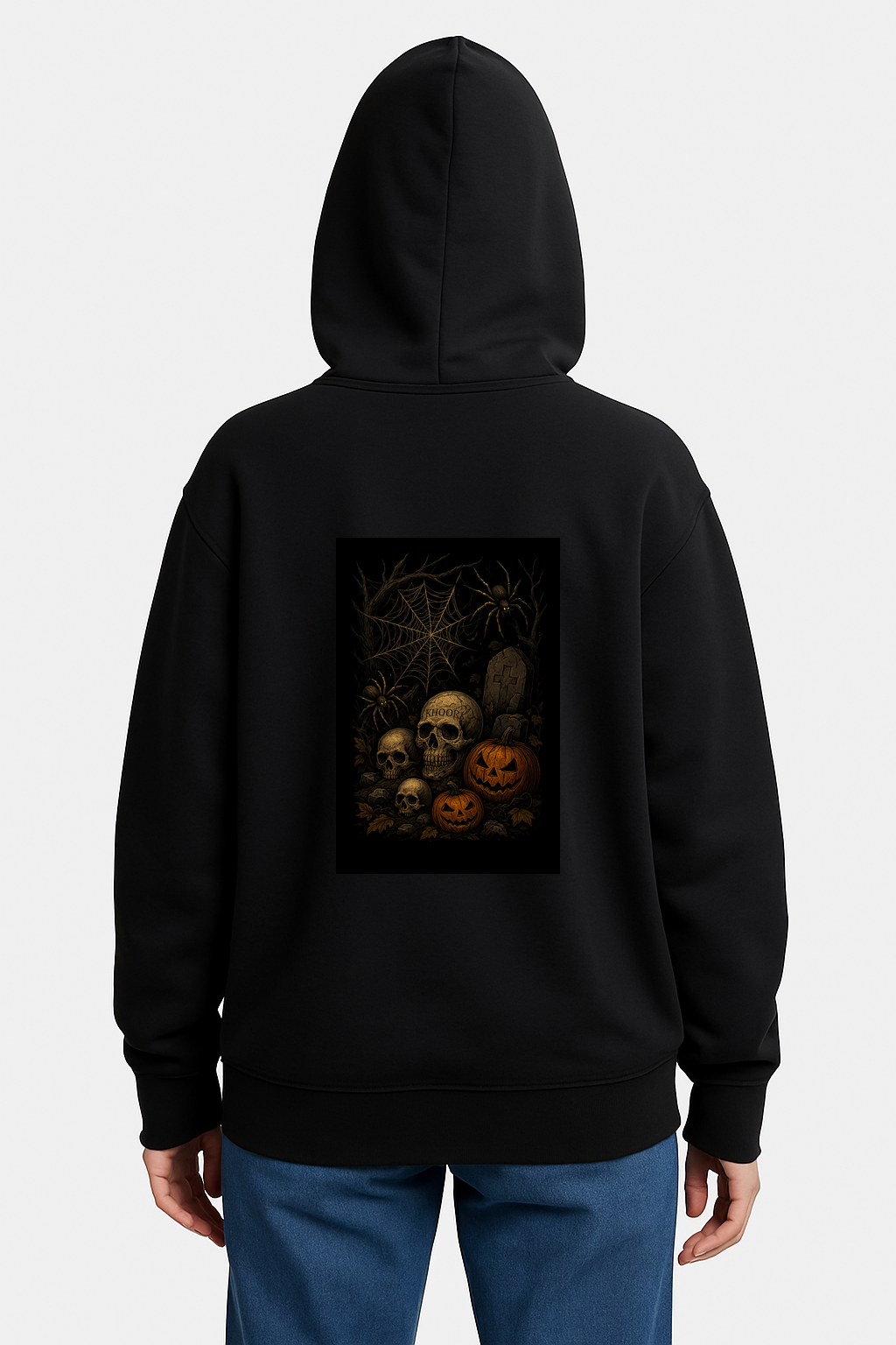 Hoodie – Spiders & Rustic Skulls (Dark Fantasy) - Image 2